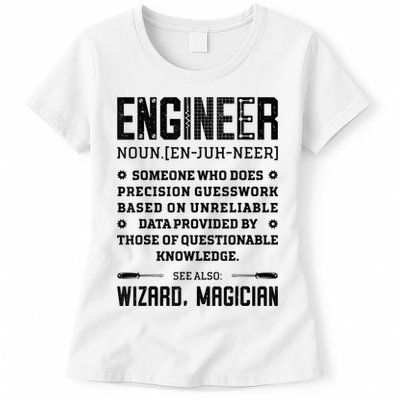 Engineer Definition Funny Noun Engineering Dictionary Term Womens T-Shirt