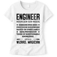 Engineer Definition Funny Noun Engineering Dictionary Term Womens T-Shirt
