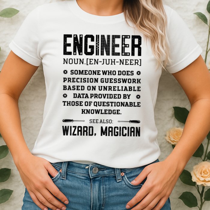 Engineer Definition Funny Noun Engineering Dictionary Term Womens T-Shirt