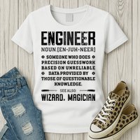 Engineer Definition Funny Noun Engineering Dictionary Term Womens T-Shirt