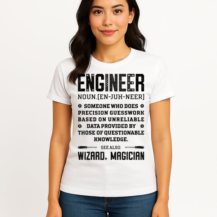 Engineer Definition Funny Noun Engineering Dictionary Term Womens T-Shirt