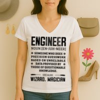 Engineer Definition Funny Noun Engineering Dictionary Term Women's V-Neck T-Shirt