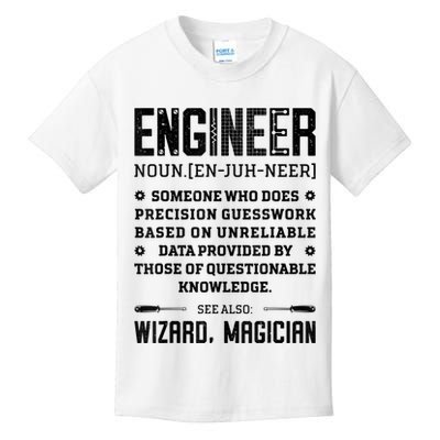 Engineer Definition Funny Noun Engineering Dictionary Term Kids T-Shirt