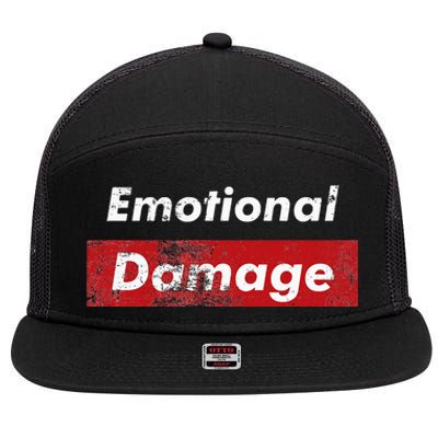 Emotional Damage Funny Viral Meme Box 7 Panel Mesh Trucker Snapback Hat