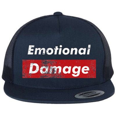 Emotional Damage Funny Viral Meme Box Flat Bill Trucker Hat