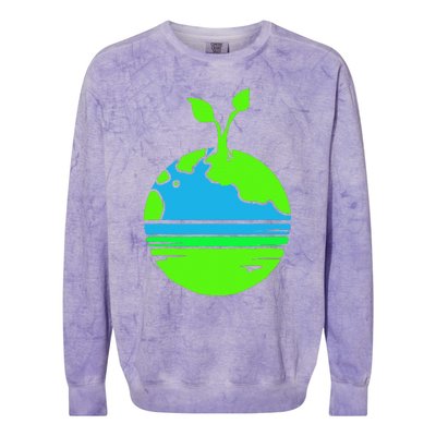 Earth Day Funy Gift Colorblast Crewneck Sweatshirt