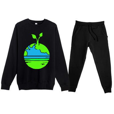 Earth Day Funy Gift Premium Crewneck Sweatsuit Set