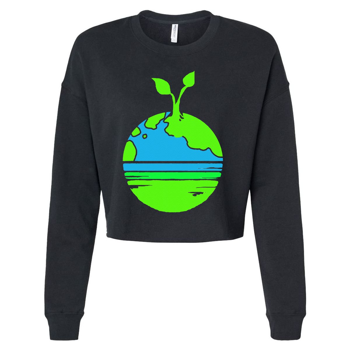 Earth Day Funy Gift Cropped Pullover Crew
