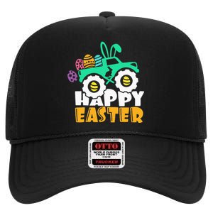 Easter Day for Monster Truck Lover  eggs easter High Crown Mesh Back Trucker Hat