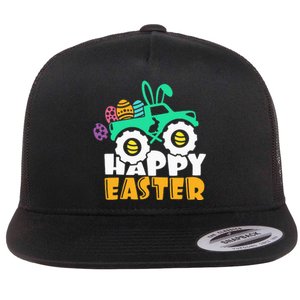 Easter Day for Monster Truck Lover  eggs easter Flat Bill Trucker Hat