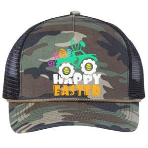 Easter Day for Monster Truck Lover  eggs easter Retro Rope Trucker Hat Cap