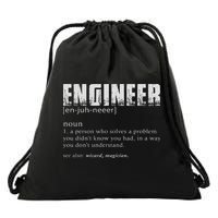 Engineer Definition Funny Engineering Drawstring Bag