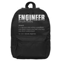 Engineer Definition Funny Engineering 16 in Basic Backpack