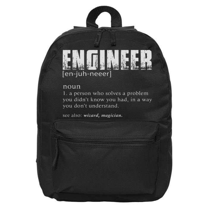 Engineer Definition Funny Engineering 16 in Basic Backpack