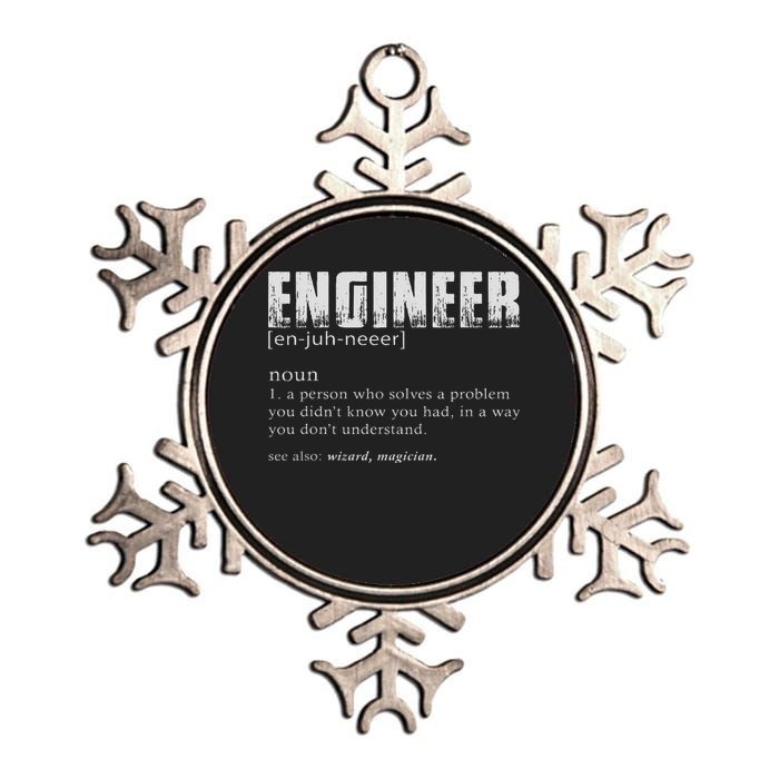 Engineer Definition Funny Engineering Metallic Star Ornament