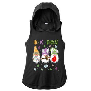 Easter Day For Christian He Is Risen Gnomes Mom Leopard Gift Ladies PosiCharge Tri-Blend Wicking Draft Hoodie Tank