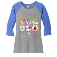 Easter Day For Christian He Is Risen Gnomes Mom Leopard Gift Women's Tri-Blend 3/4-Sleeve Raglan Shirt