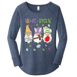 Easter Day For Christian He Is Risen Gnomes Mom Leopard Gift Women's Perfect Tri Tunic Long Sleeve Shirt