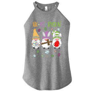 Easter Day For Christian He Is Risen Gnomes Mom Leopard Gift Women's Perfect Tri Rocker Tank