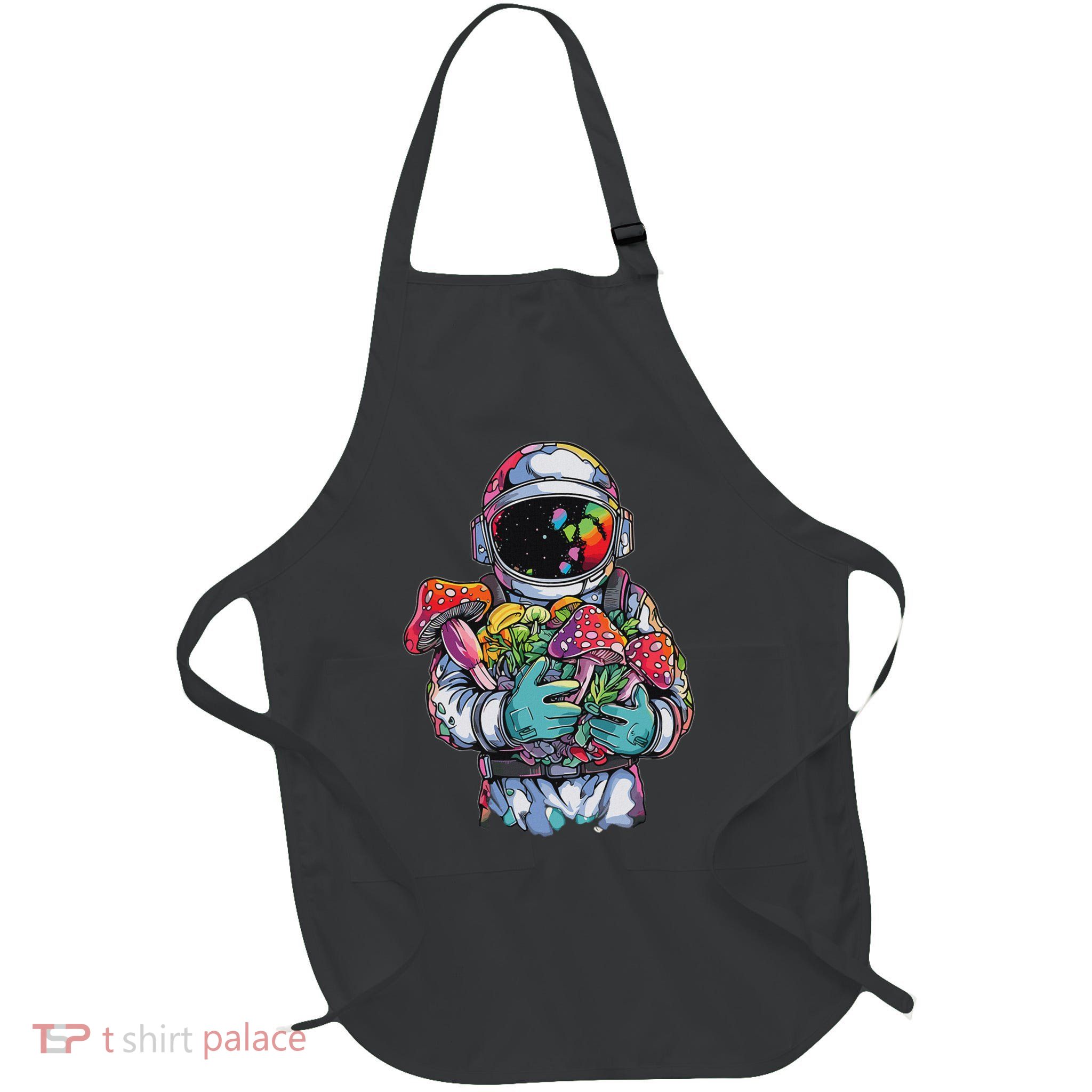Edm Dj Festival Outfit & Women Trippy Astronaut Art Edm Mushroom Psychedelic Rave, Apron