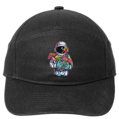 Edm Dj Festival Outfit & Women Trippy Astronaut Art Edm Mushroom Psychedelic Rave, 7-Panel Snapback Hat