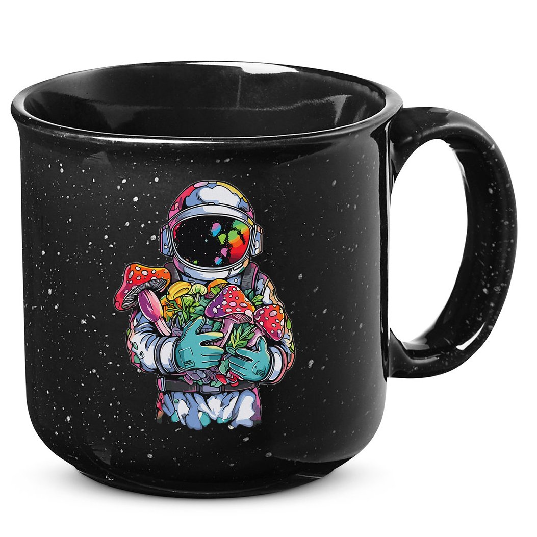Edm Dj Festival Outfit & Women Trippy Astronaut Art Edm Mushroom Psychedelic Rave, 15oz Campfire Ceramic Mug