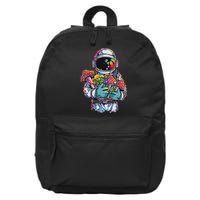 Edm Dj Festival Outfit & Women Trippy Astronaut Art Edm Mushroom Psychedelic Rave, 16 in Basic Backpack