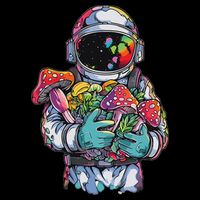 Edm Dj Festival Outfit & Women Trippy Astronaut Art Edm Mushroom Psychedelic Rave, 16 in Basic Backpack