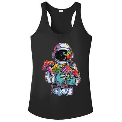 Edm Dj Festival Outfit & Women Trippy Astronaut Art Edm Mushroom Psychedelic Rave, Ladies PosiCharge Competitor Racerback Tank