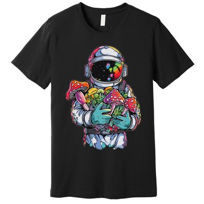 Edm Dj Festival Outfit & Women Trippy Astronaut Art Edm Mushroom Psychedelic Rave, Premium T-Shirt