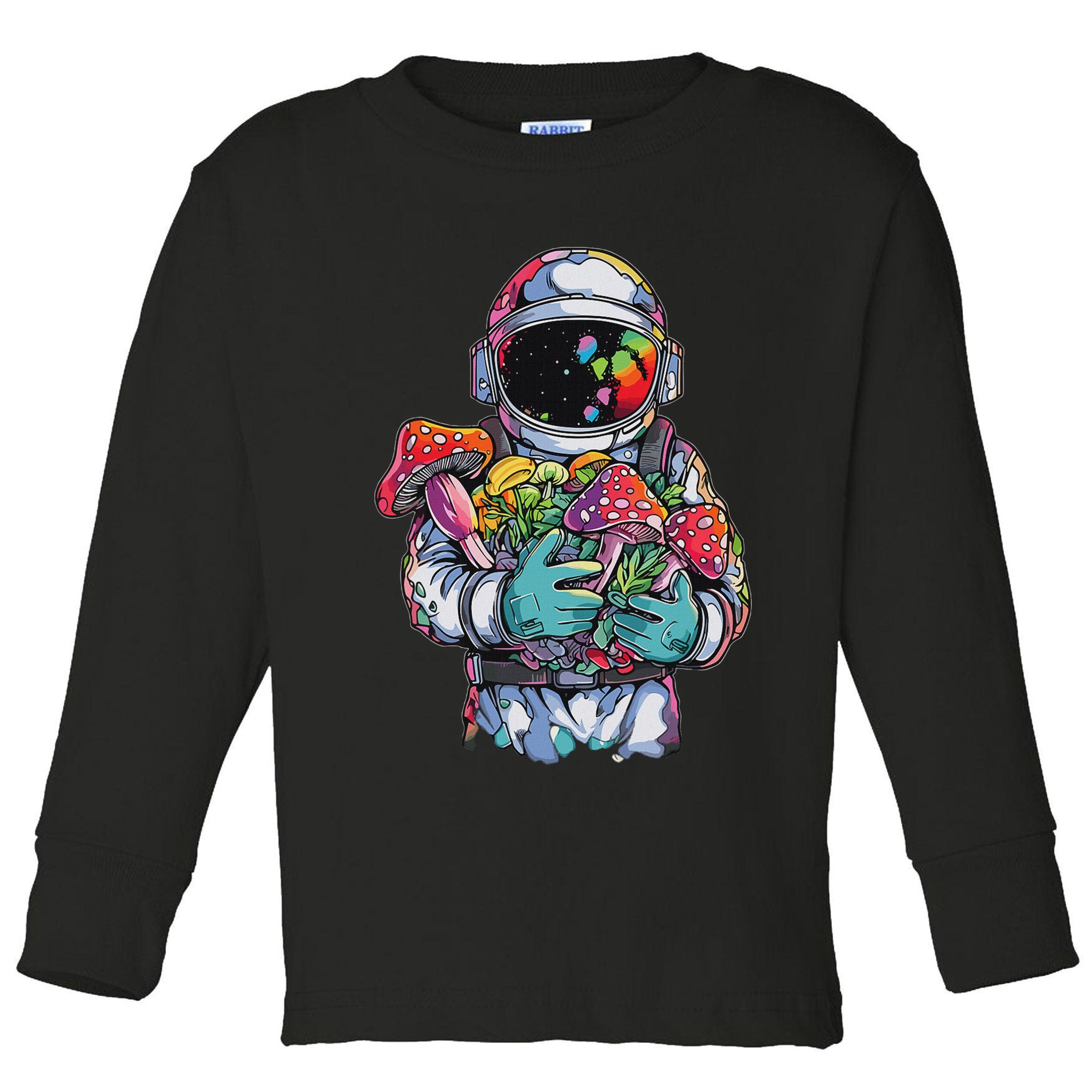 Edm Dj Festival Outfit & Women Trippy Astronaut Art Edm Mushroom Psychedelic Rave, Toddler Long Sleeve Shirt