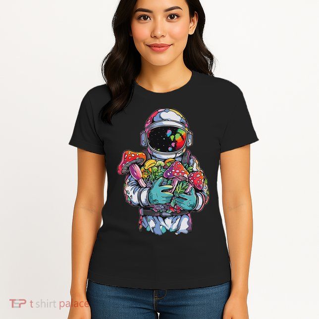 Edm Dj Festival Outfit & Women Trippy Astronaut Art Edm Mushroom Psychedelic Rave, Womens T-Shirt