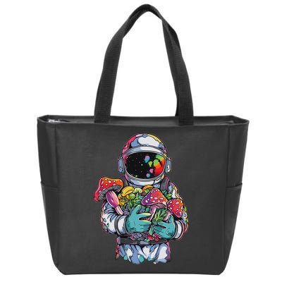Edm Dj Festival Outfit & Women Trippy Astronaut Art Edm Mushroom Psychedelic Rave, Zip Tote Bag