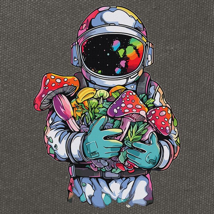 Edm Dj Festival Outfit & Women Trippy Astronaut Art Edm Mushroom Psychedelic Rave, Cotton Canvas Backpack