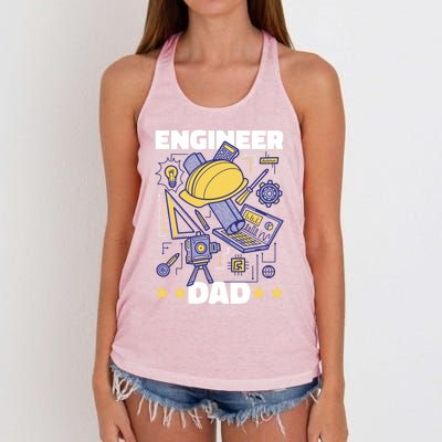 Engineer Dad For Father's Day Cool Gift Women's Knotted Racerback Tank