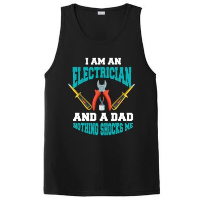 Electrician Dad Funny Electrician Father Gift PosiCharge Competitor Tank