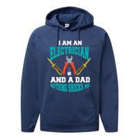 Electrician Dad Funny Electrician Father Gift Performance Fleece Hoodie