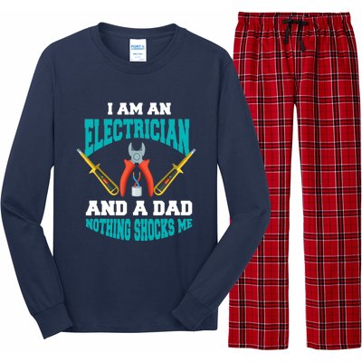 Electrician Dad Funny Electrician Father Gift Long Sleeve Pajama Set