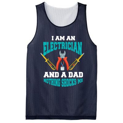 Electrician Dad Funny Electrician Father Gift Mesh Reversible Basketball Jersey Tank