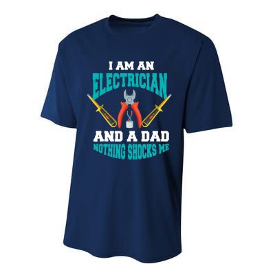 Electrician Dad Funny Electrician Father Gift Performance Sprint T-Shirt