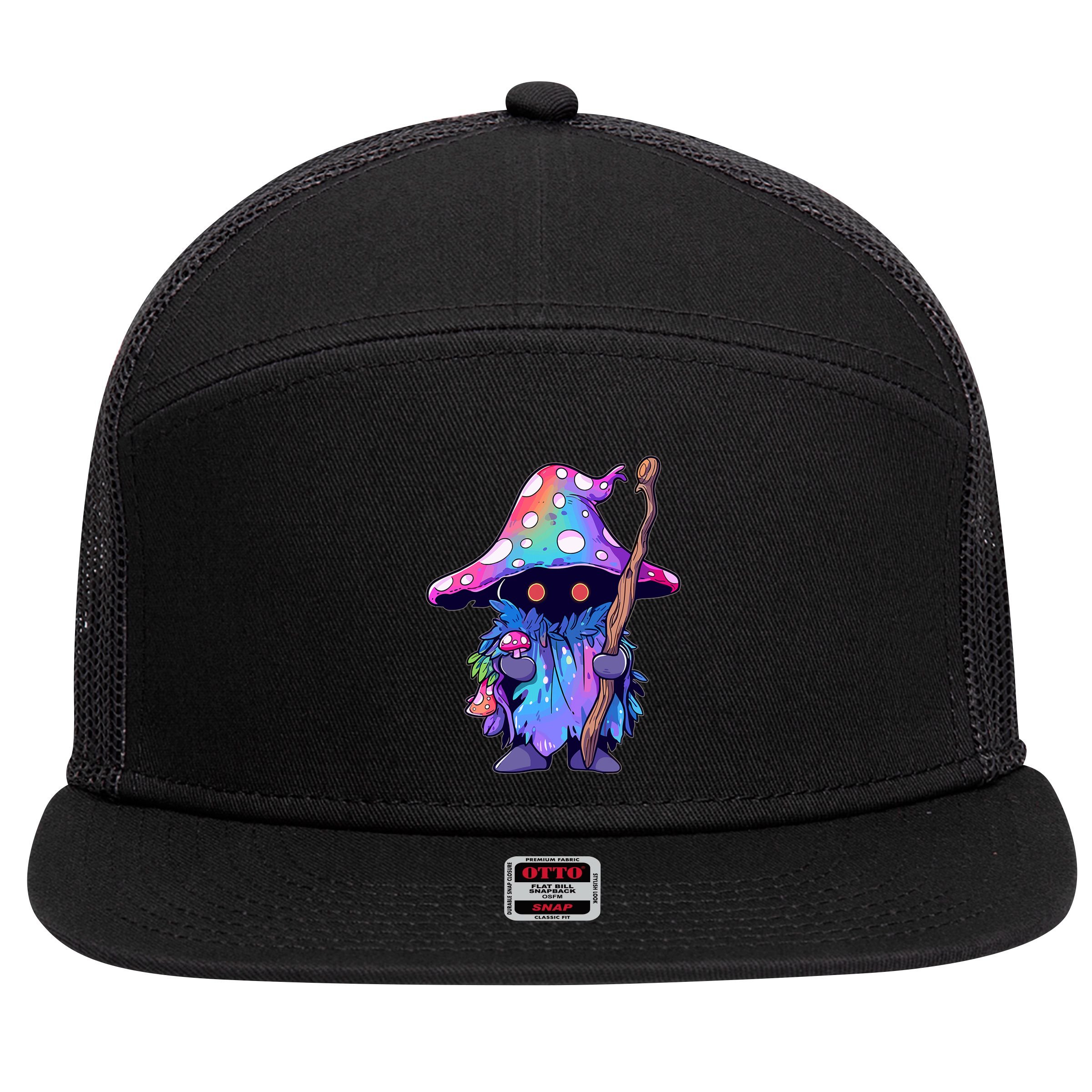 Edm Dj Festival Outfit & Psychedelic Festival Trippy Wizard Edm Rave 7 Panel Mesh Trucker Snapback Hat