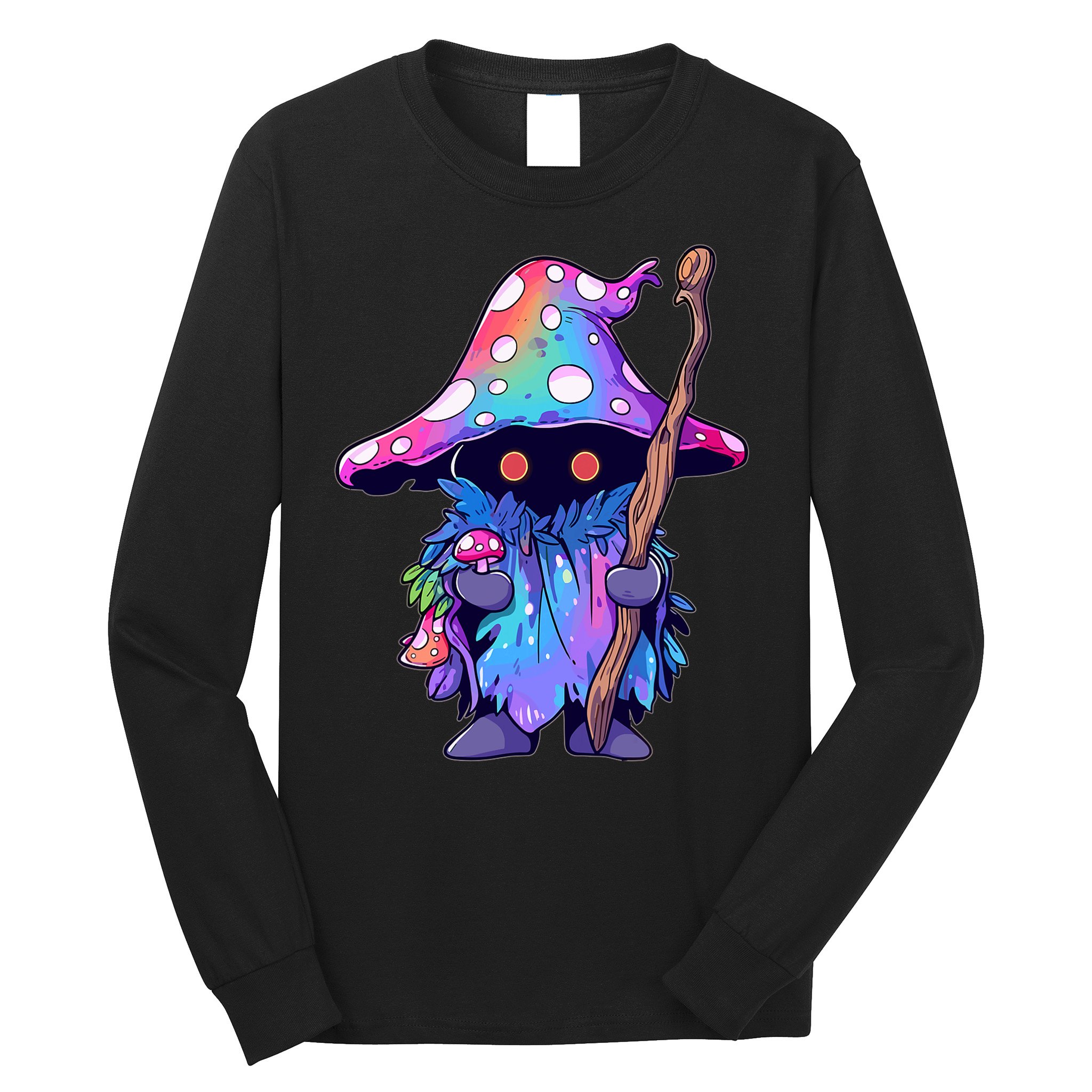 Edm Dj Festival Outfit & Psychedelic Festival Trippy Wizard Edm Rave Long Sleeve Shirt