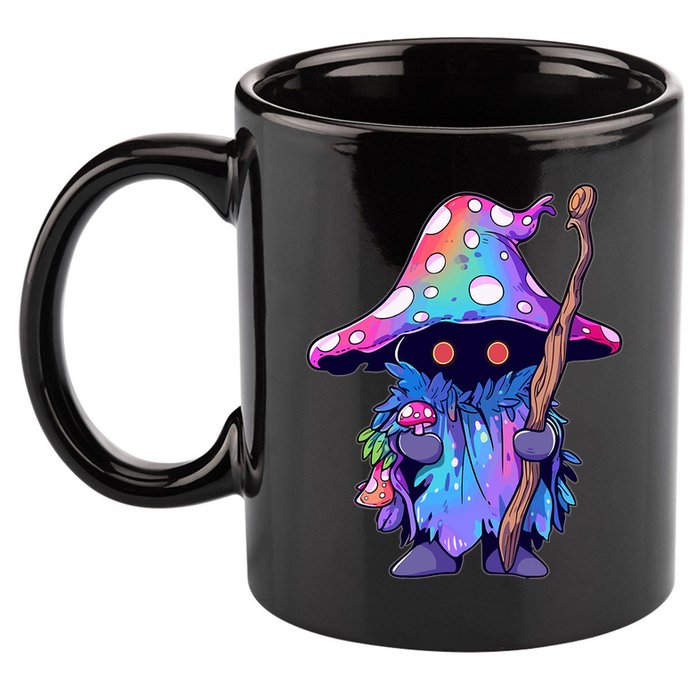 Edm Dj Festival Outfit & Psychedelic Festival Trippy Wizard Edm Rave 11oz C Handle Ceramic Mug