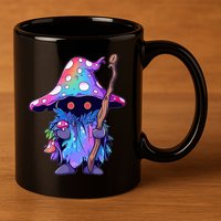 Edm Dj Festival Outfit & Psychedelic Festival Trippy Wizard Edm Rave 11oz C Handle Ceramic Mug