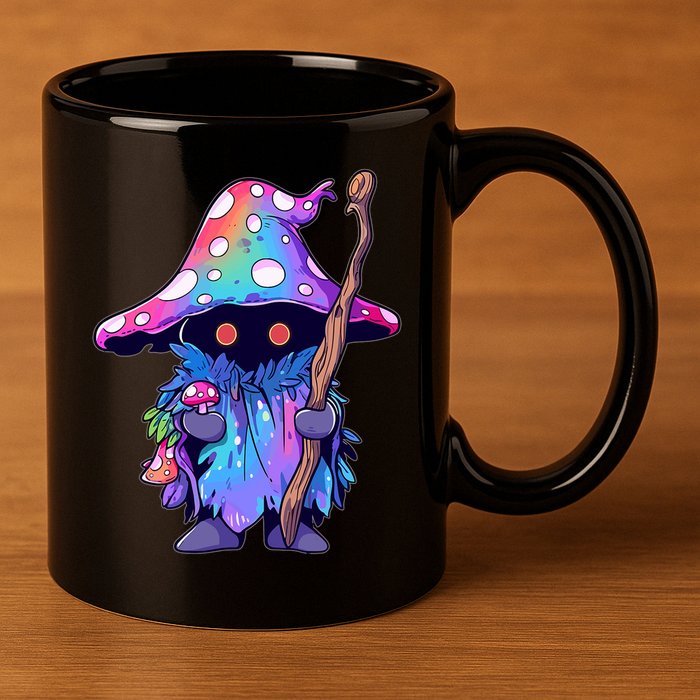 Edm Dj Festival Outfit & Psychedelic Festival Trippy Wizard Edm Rave 11oz C Handle Ceramic Mug