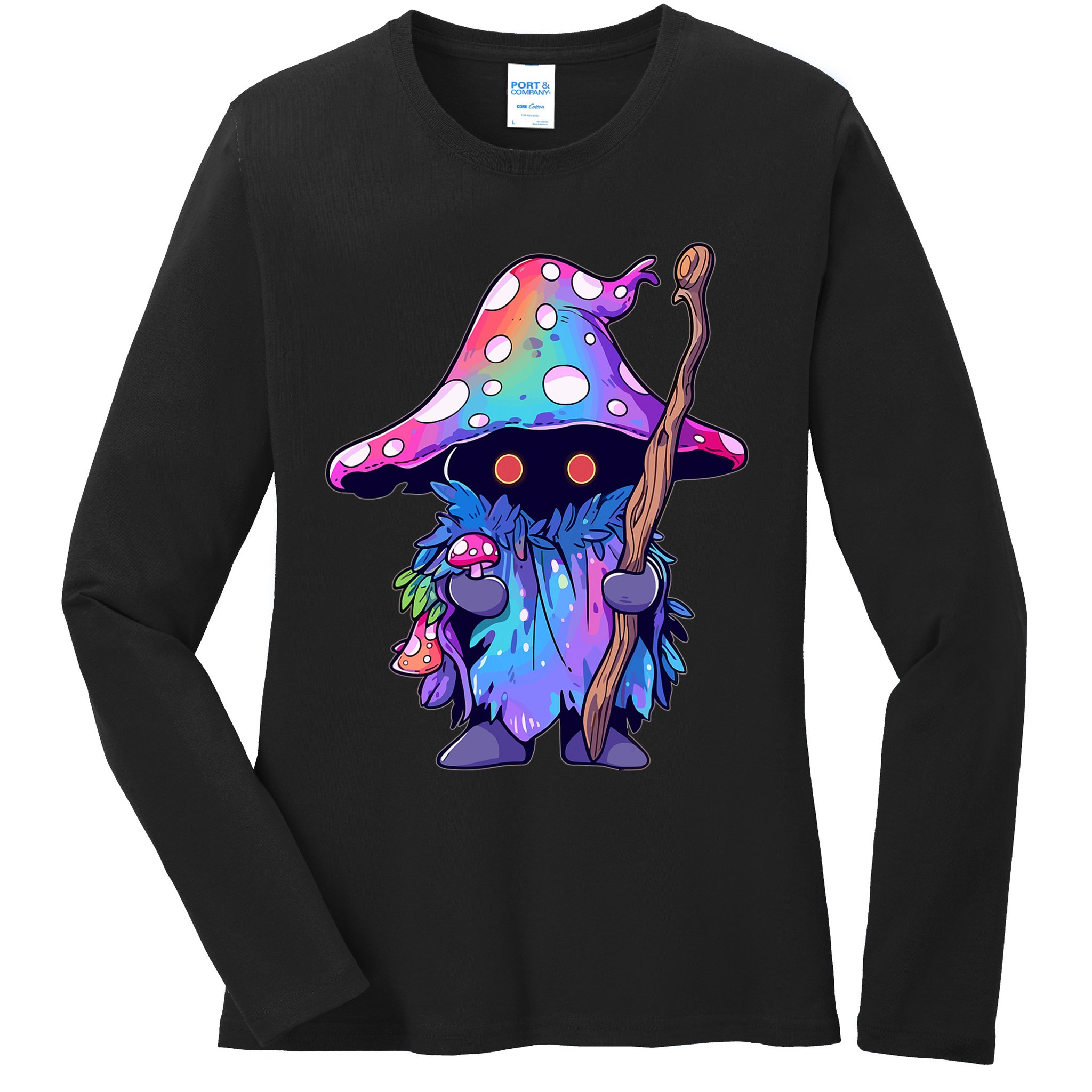 Edm Dj Festival Outfit & Psychedelic Festival Trippy Wizard Edm Rave Ladies Long Sleeve Shirt