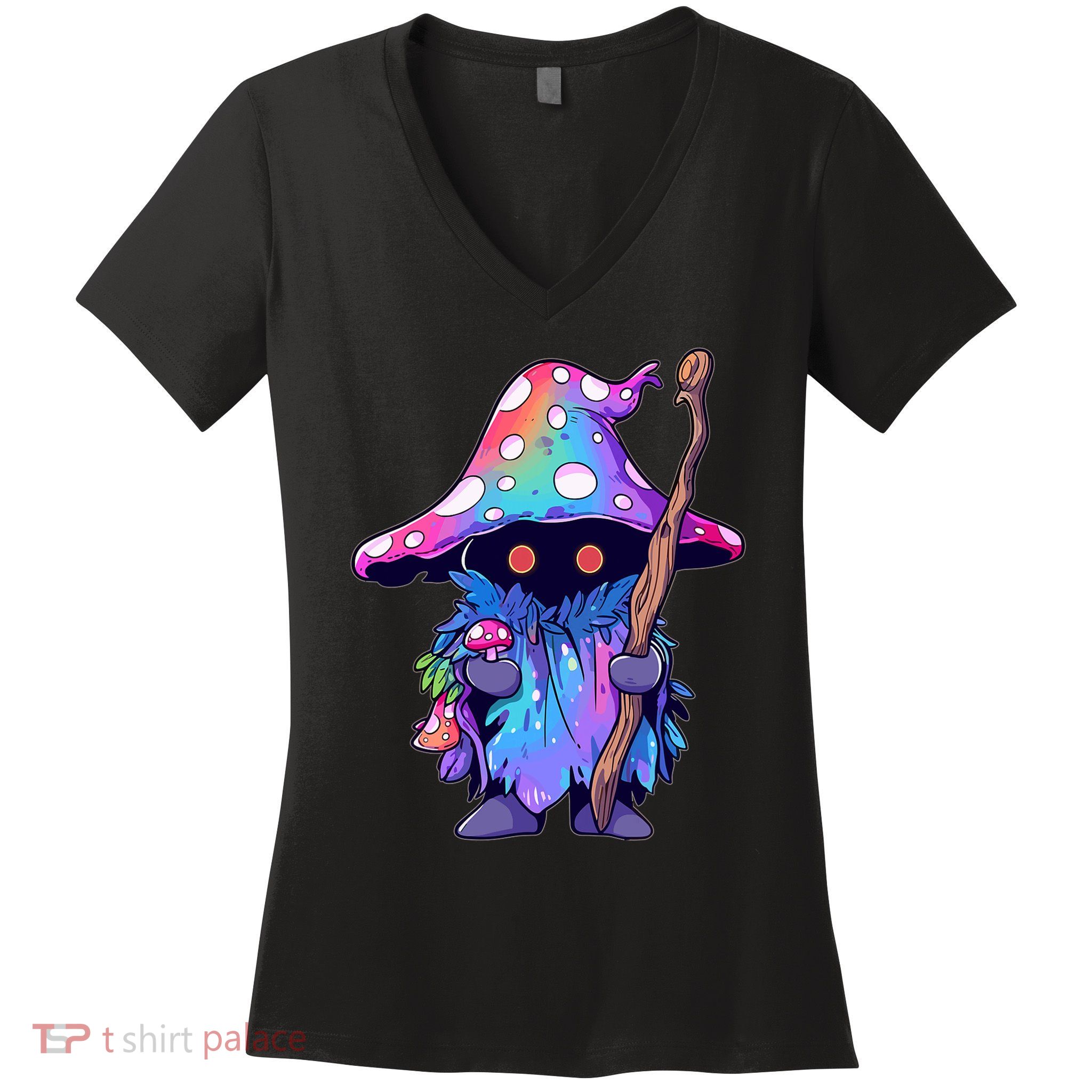Edm Dj Festival Outfit & Psychedelic Festival Trippy Wizard Edm Rave Women's V-Neck T-Shirt
