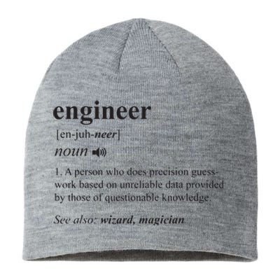 Engineer Definition Funny Engineering Mechanical Civil Gift Sustainable Beanie