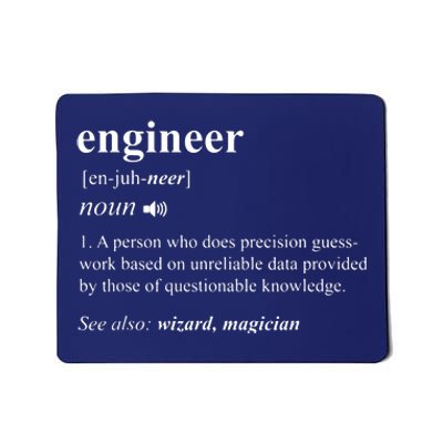 Engineer Definition Funny Engineering Mechanical Civil Gift Mousepad