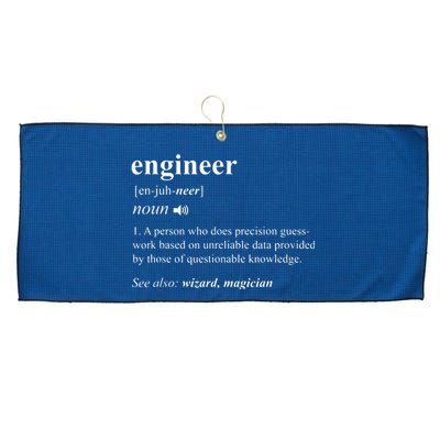 Engineer Definition Funny Engineering Mechanical Civil Gift Large Microfiber Waffle Golf Towel